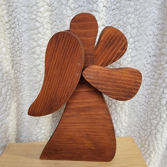Wooden Folk Art Jointed Angel Figurine Adjustable Arms Decor Christian 7" X 9 - Picture 2 of 8